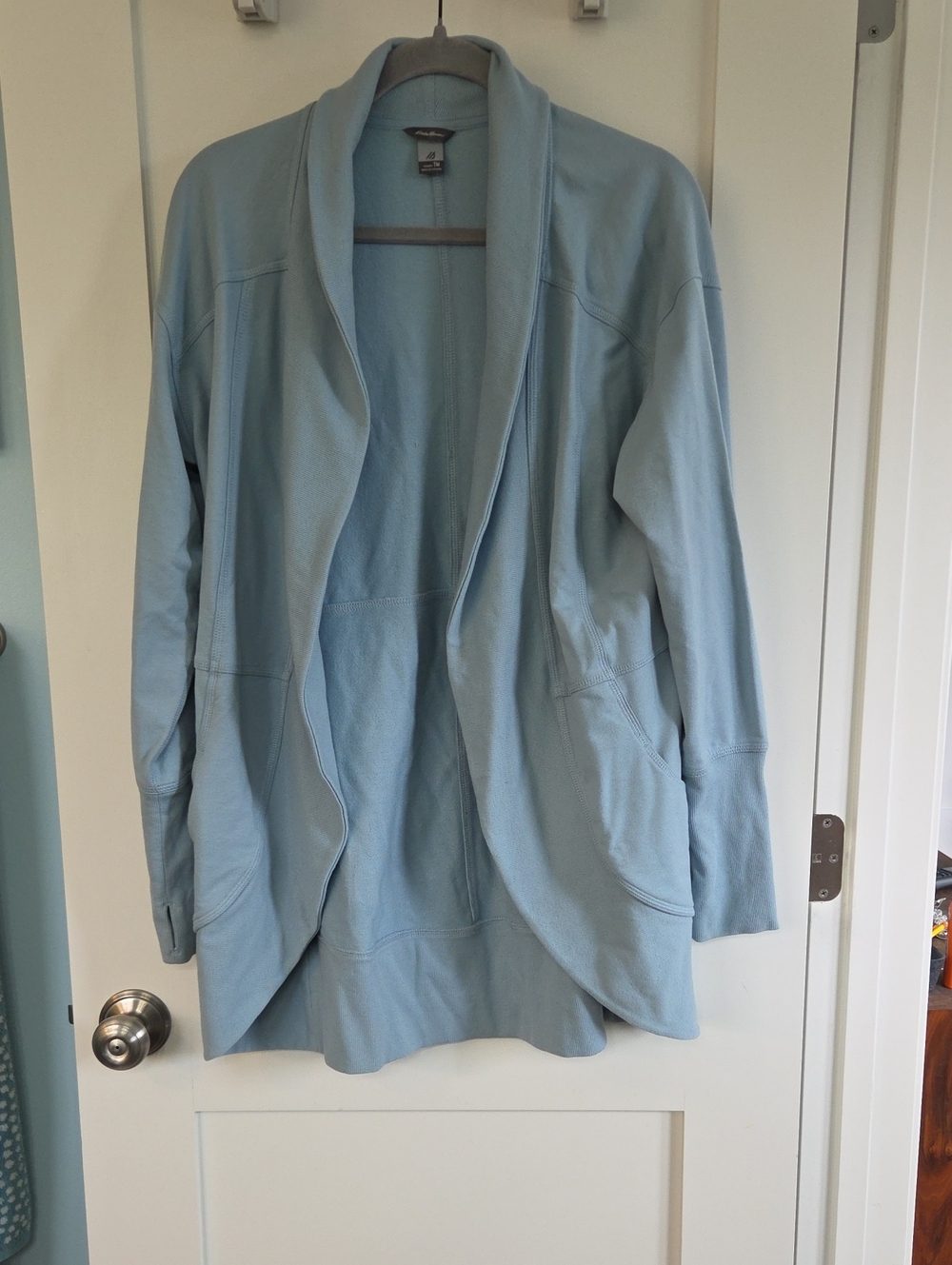 Eddie Bauer Light Blue Open-Front Cardigan Jacket